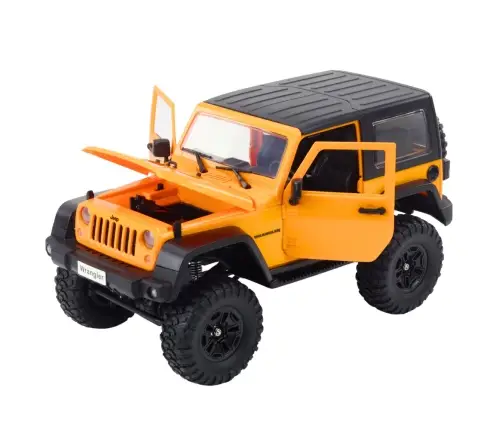 RC Jeep Wrangler Rock Crawler Orange 1:14 Remote Controlled Off-Road Vehicle