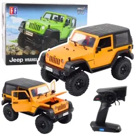 RC Jeep Wrangler Rock Crawler Orange 1:14 Remote Controlled Off-Road Vehicle