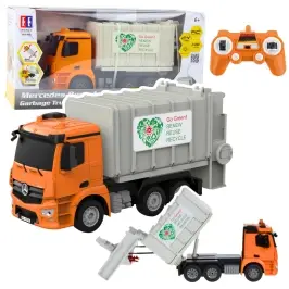 Mercedes-Benz Antos Remote Controlled Garbage Truck RC Orange 1:26