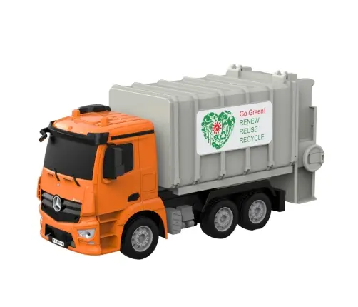 Mercedes-Benz Antos Remote Controlled Garbage Truck RC Orange 1:26
