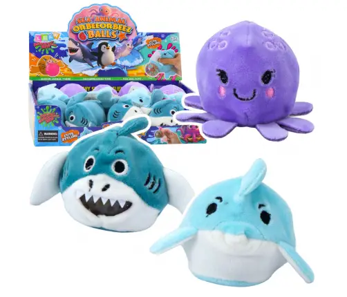 Squeezable Plush Toy with Water Balls Sea Animals 6 cm