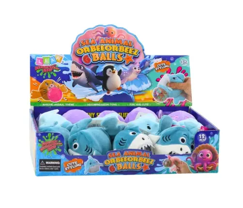 Squeezable Plush Toy with Water Balls Sea Animals 6 cm