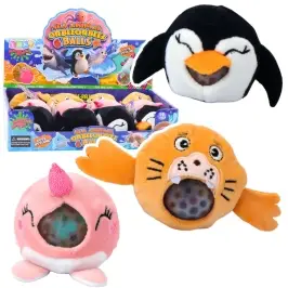 Penguin Porpoise Squeezable Plush Toy with Water Balls 6 cm
