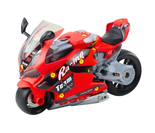 2-in-1 DIY Workshop Lights Sounds Smoke Motorcycle Red 43cm