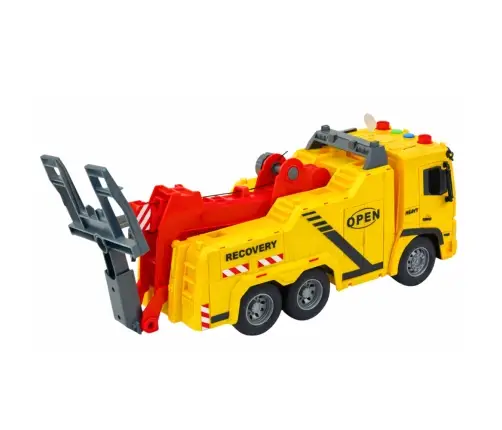 Car Tow Truck Roadside Assistance Hook Platform Lights Sounds 1:16