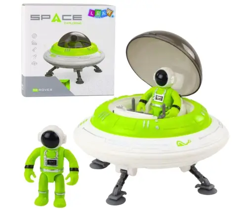 Ufo Spaceship Astronaut Figure Lights Sounds Green