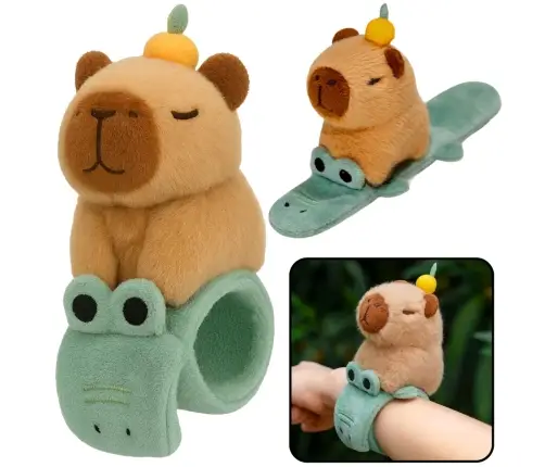 Plush Self-tightening Wristband Crocodile with Capybara