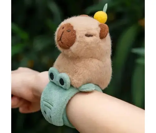 Plush Self-tightening Wristband Crocodile with Capybara