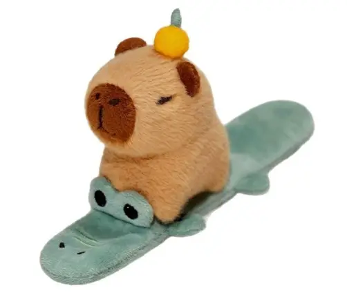 Plush Self-tightening Wristband Crocodile with Capybara