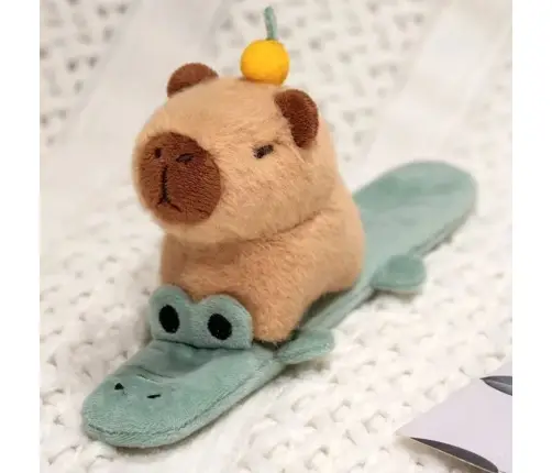 Plush Self-tightening Wristband Crocodile with Capybara
