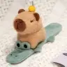 Plush Self-tightening Wristband Crocodile with Capybara