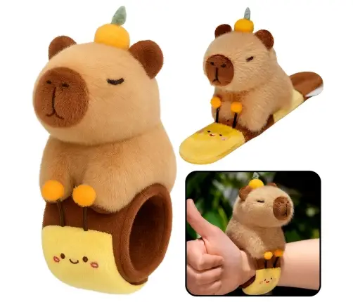 Plush Self-tightening Wristband Bee with Capybara
