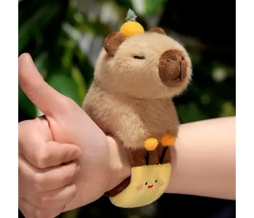 Plush Self-tightening Wristband Bee with Capybara