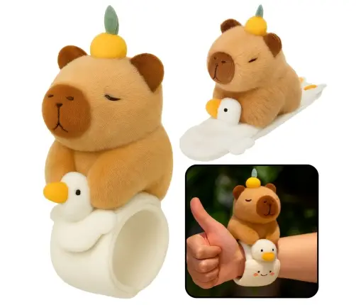 Plush Self-tightening Wristband Goose with Capybara