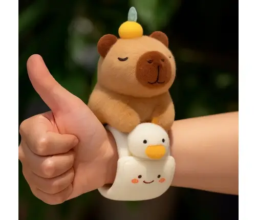 Plush Self-tightening Wristband Goose with Capybara