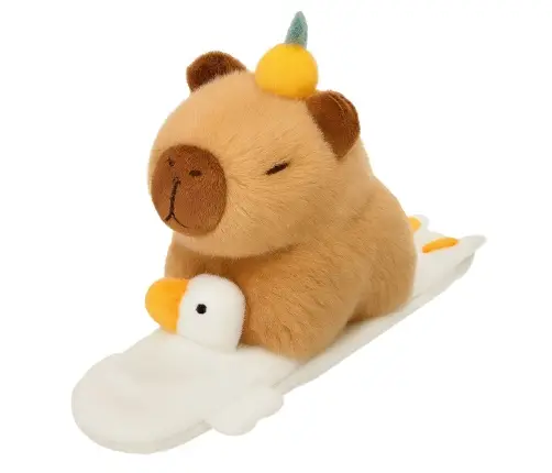 Plush Self-tightening Wristband Goose with Capybara