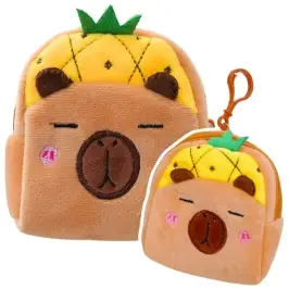 Plush Wallet with Keychain Capybara Pineapple Yellow 9.5 x 8 cm Plush Wallet with Keychain Capybara Pineapple Yellow 9.5 x 8 cm
