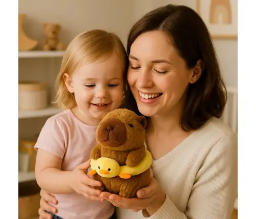 Plush Capybara Yellow Lifebuoy with Duck Brown 20cm