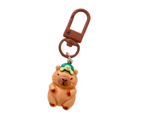 Set of Mini Capybara Keychains Figurines Key Decorations 4 pcs.
