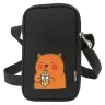Capybara Shoulder Bag Adjustable Strap Black 20 x 14.5 cm