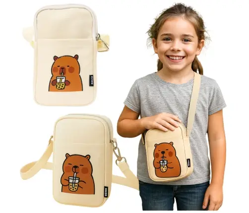 Capybara Shoulder Bag Adjustable Strap White 20 x 14.5 cm