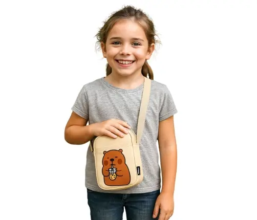 Capybara Shoulder Bag Adjustable Strap White 20 x 14.5 cm