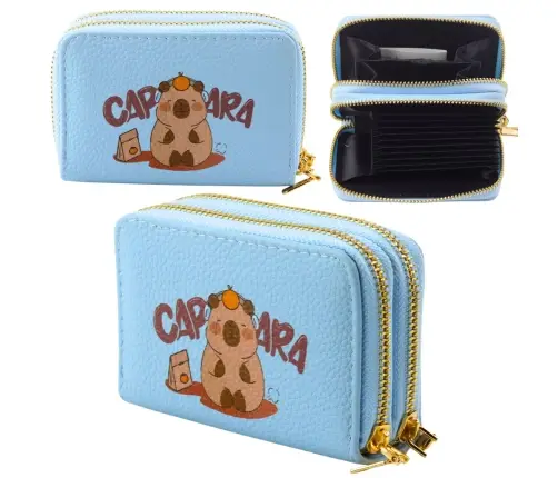 Two-compartment wallet with card compartments Kapybara Blue 12.5 x 8.5cm