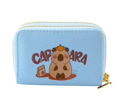 Two-compartment wallet with card compartments Kapybara Blue 12.5 x 8.5cm