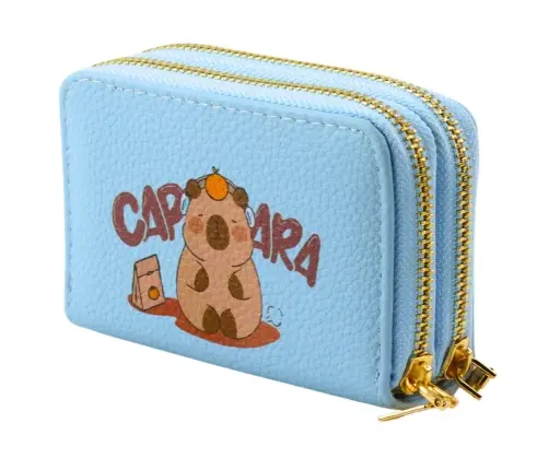 Two-compartment wallet with card compartments Kapybara Blue 12.5 x 8.5cm