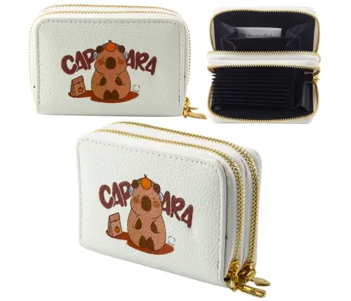 Two-compartment wallet with card compartments Kapybara White 12.5 x 8.5cm