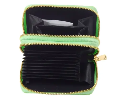 Two-compartment wallet with card compartments Kapybara Green 12.5 x 8.5cm