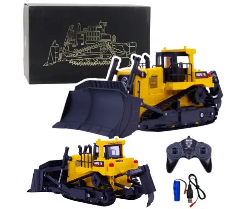 Bulldozer Bulldozer Excavator Huina Metal Construction Model 1:50