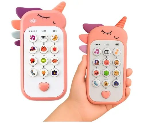 Children's Educational Phone Lights Sounds Melodies Pink