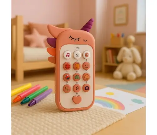 Children's Educational Phone Lights Sounds Melodies Pink