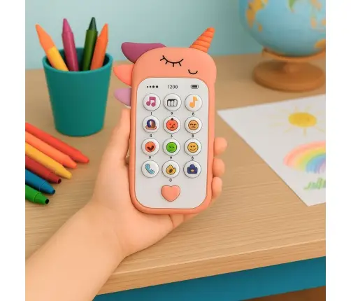 Children's Educational Phone Lights Sounds Melodies Pink