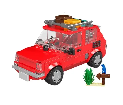 Construction Brick Set Car Fiat 126 Maluch With Trailer 393 pcs.