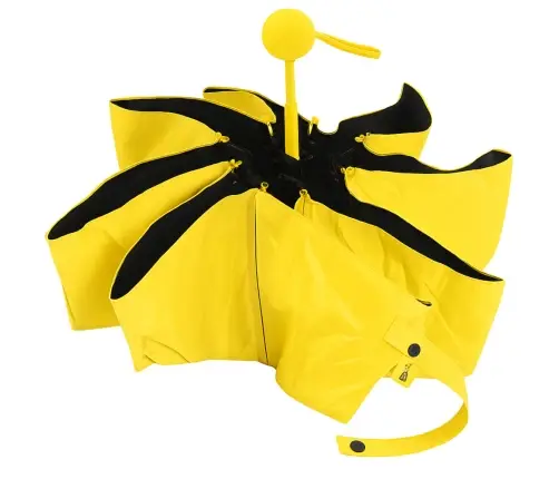 Folding Pocket Umbrella with UV Protection UPF 50+ Case Yellow 90 cm