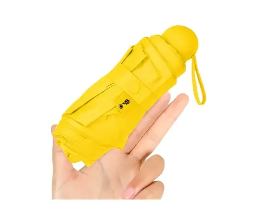 Folding Pocket Umbrella with UV Protection UPF 50+ Case Yellow 90 cm