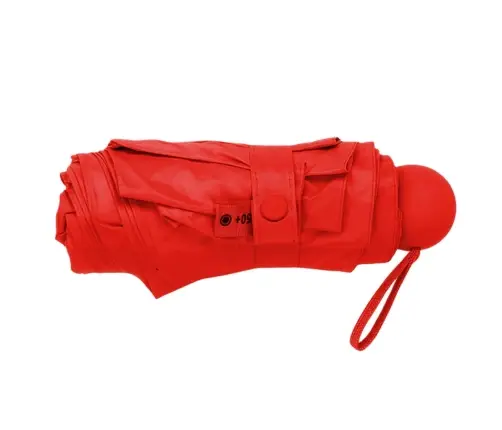Folding Pocket Umbrella with UV Protection UPF 50+ Case Red 90 cm
