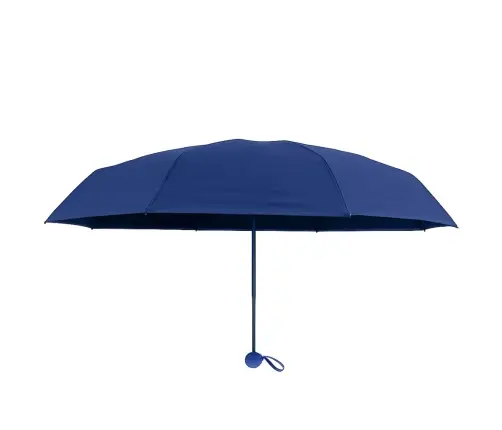 Folding Pocket Umbrella with UV Protection UPF 50+, Case, Navy Blue, 90 cm