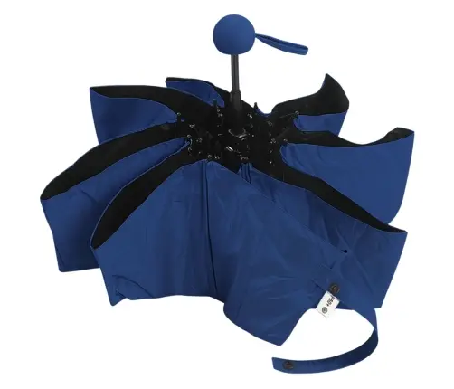 Folding Pocket Umbrella with UV Protection UPF 50+, Case, Navy Blue, 90 cm