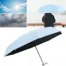 Folding Pocket Umbrella with UV Protection UPF 50+ Case Blue 90 cm