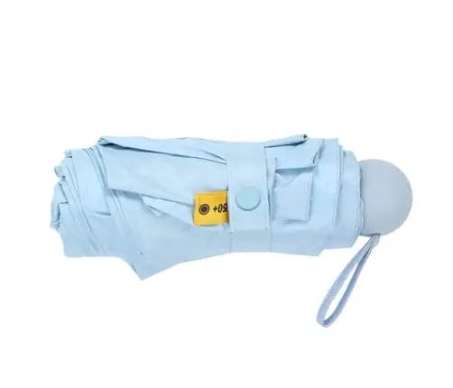 Folding Pocket Umbrella with UV Protection UPF 50+ Case Blue 90 cm