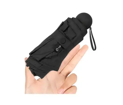 Folding Pocket Umbrella with UV Protection UPF 50+ Black Case 90 cm
