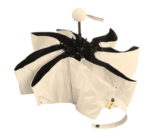 Folding Pocket Umbrella with UV Protection UPF 50+ Case Beige 90 cm