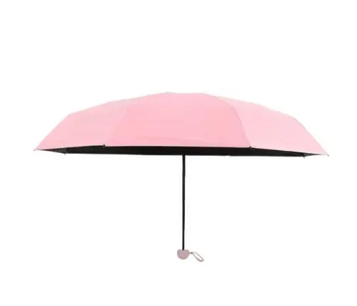 Folding Pocket Umbrella with UV Protection UPF 50+ Pink Case 90 cm