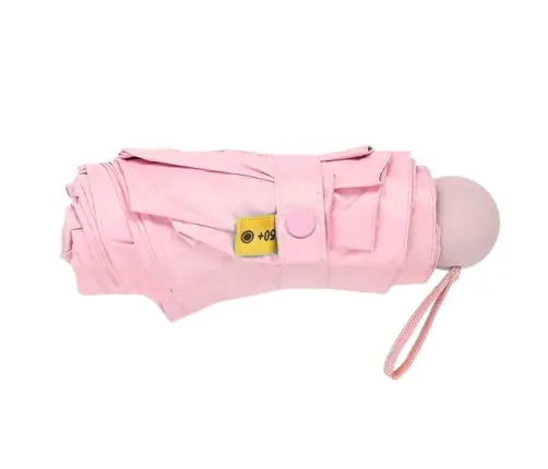 Folding Pocket Umbrella with UV Protection UPF 50+ Pink Case 90 cm