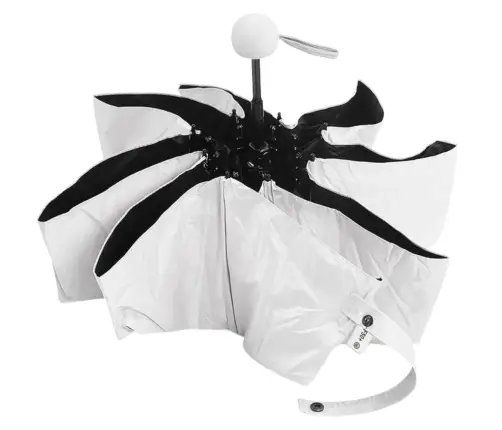 Folding Pocket Umbrella with UV Protection UPF 50+ Case Gray 90 cm