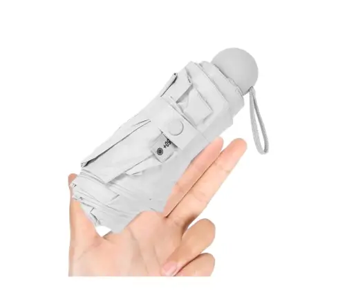 Folding Pocket Umbrella with UV Protection UPF 50+ Case Gray 90 cm