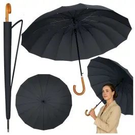 Large Automatic Umbrella with Arm Cover 24-Rib Black 115 cm Large Automatic Umbrella with Arm Cover 24-Rib Black 115 cm
